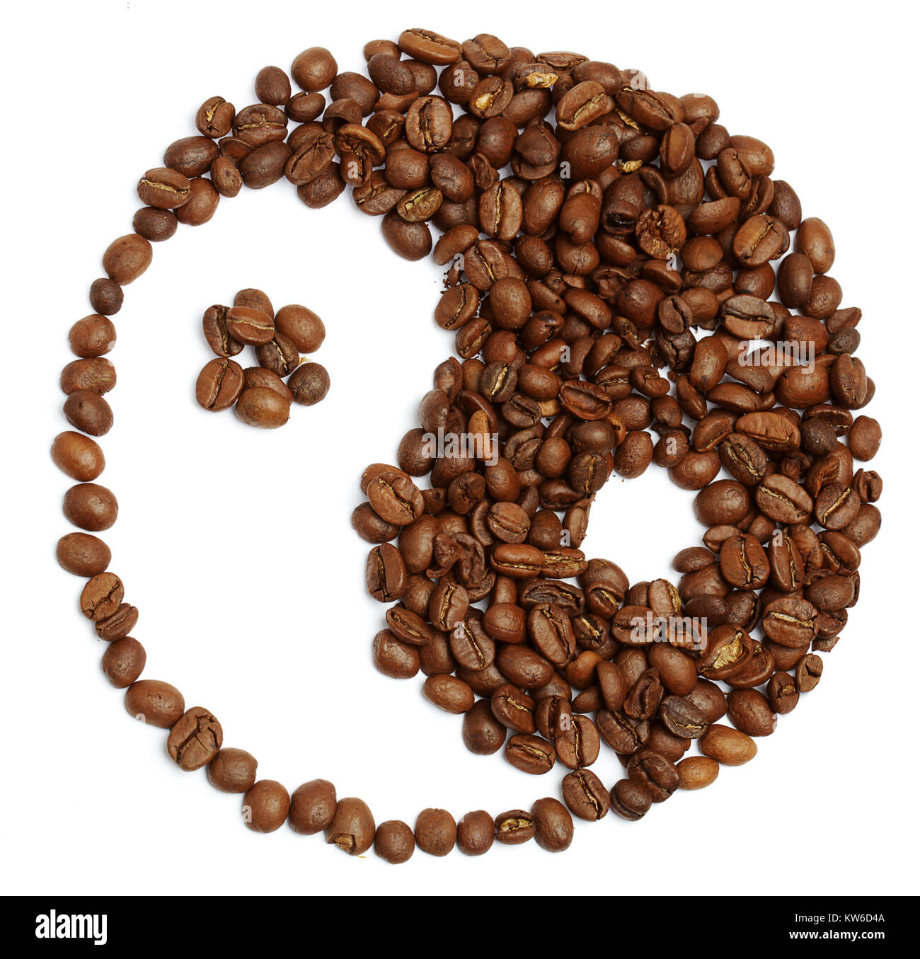 Yin and yang symbol made of coffee beans Stock Photo