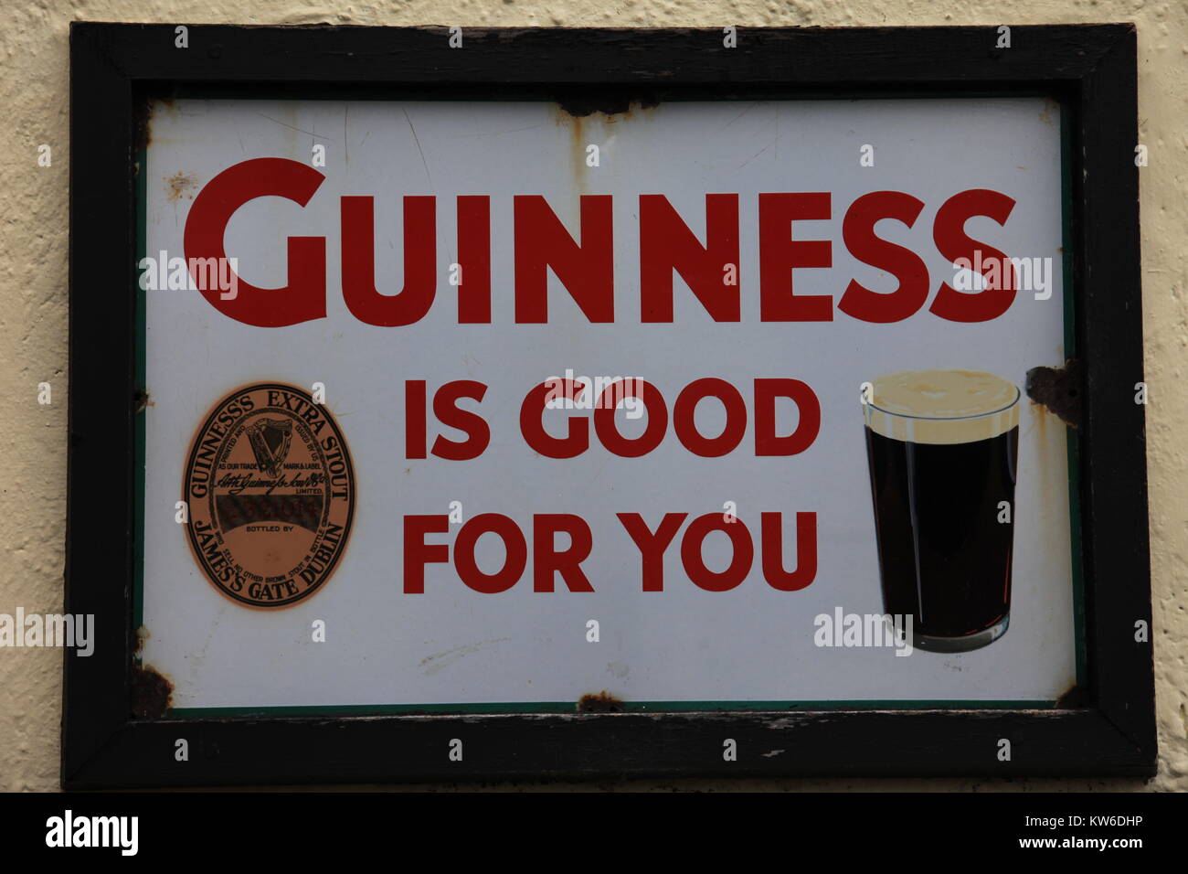 old guinness stout drinks sign, ireland Stock Photo - Alamy