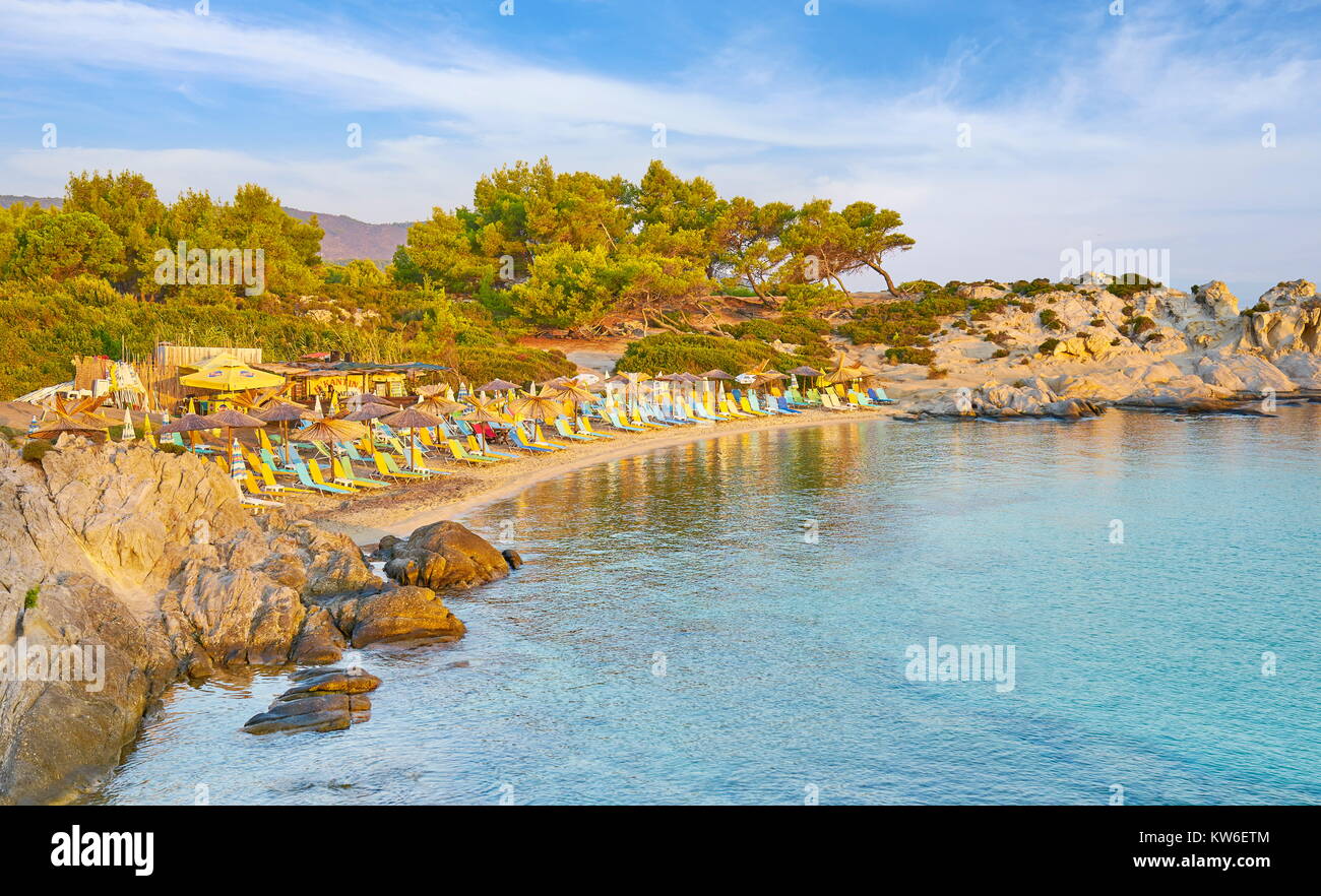 Greece -  Orange Beach, Chalkidiki or Halkidiki Stock Photo