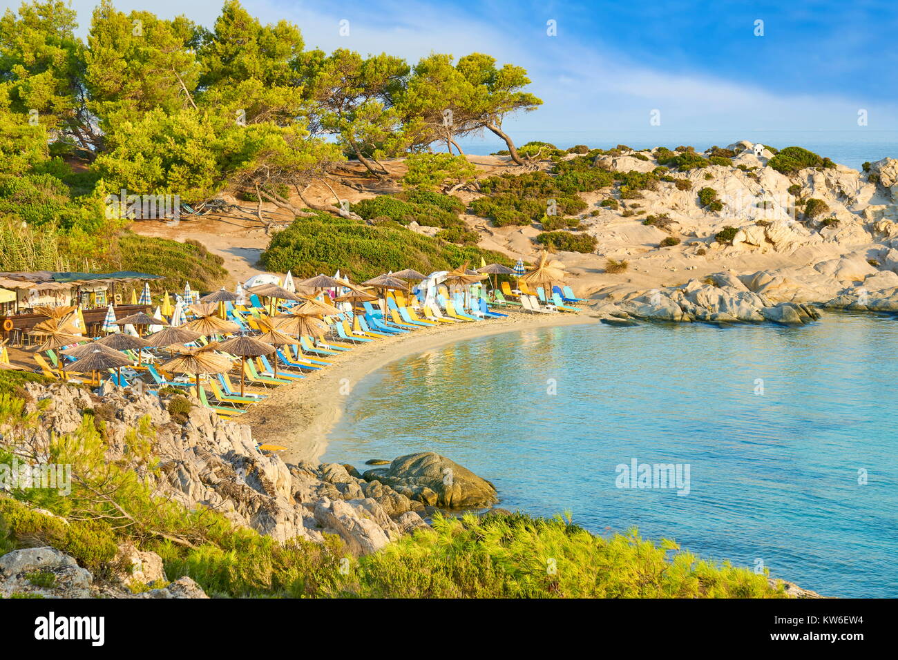Orange Beach, Chalkidiki or Halkidiki, Greece Stock Photo