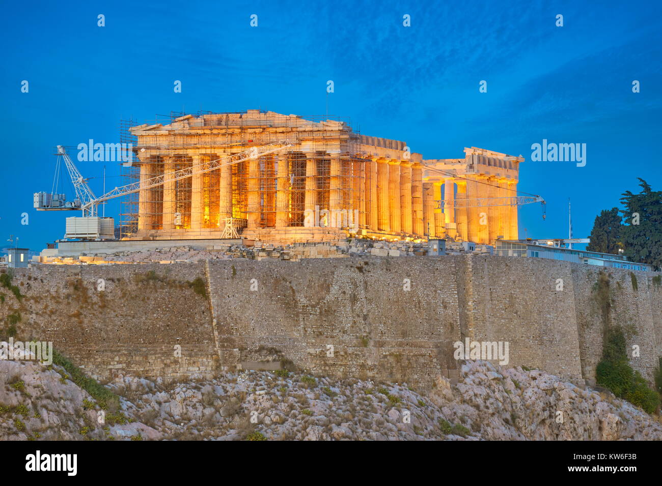 Evening view at Parthenon, Acropolis, Athens, Greece Stock Photo