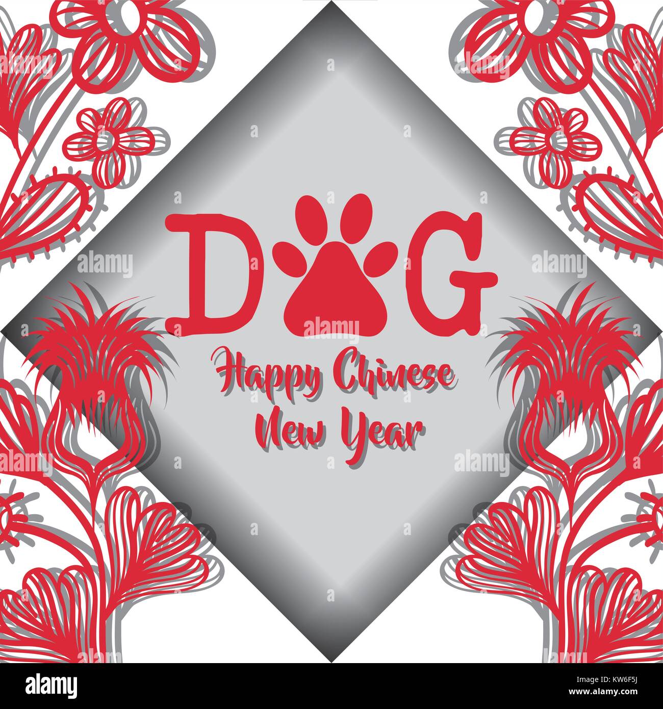 happy chinese year of the dog tradition vector illustration Stock ...
