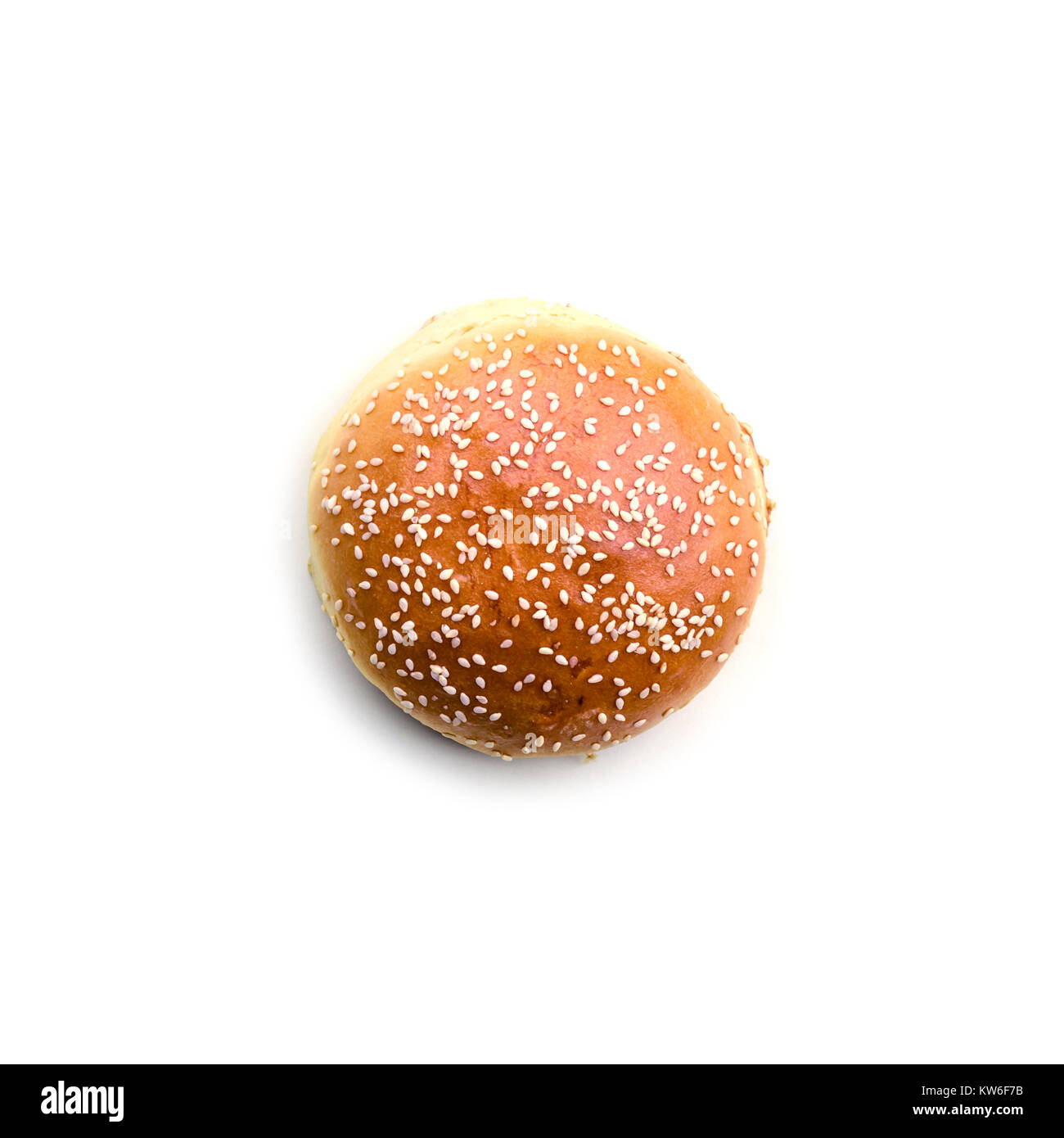 Homemade burger bun isolated on white Stock Photo