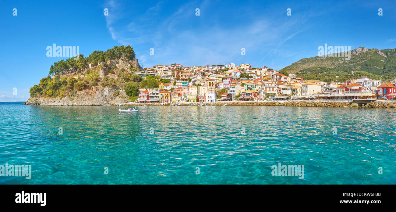 Panoramic view at Parga, Greece Stock Photo