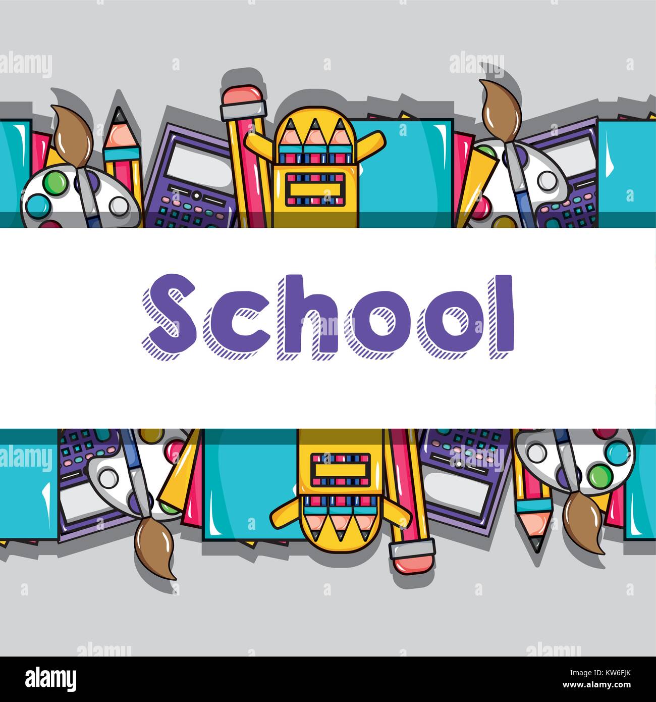 school tools to education background design vector illustration Stock Vector