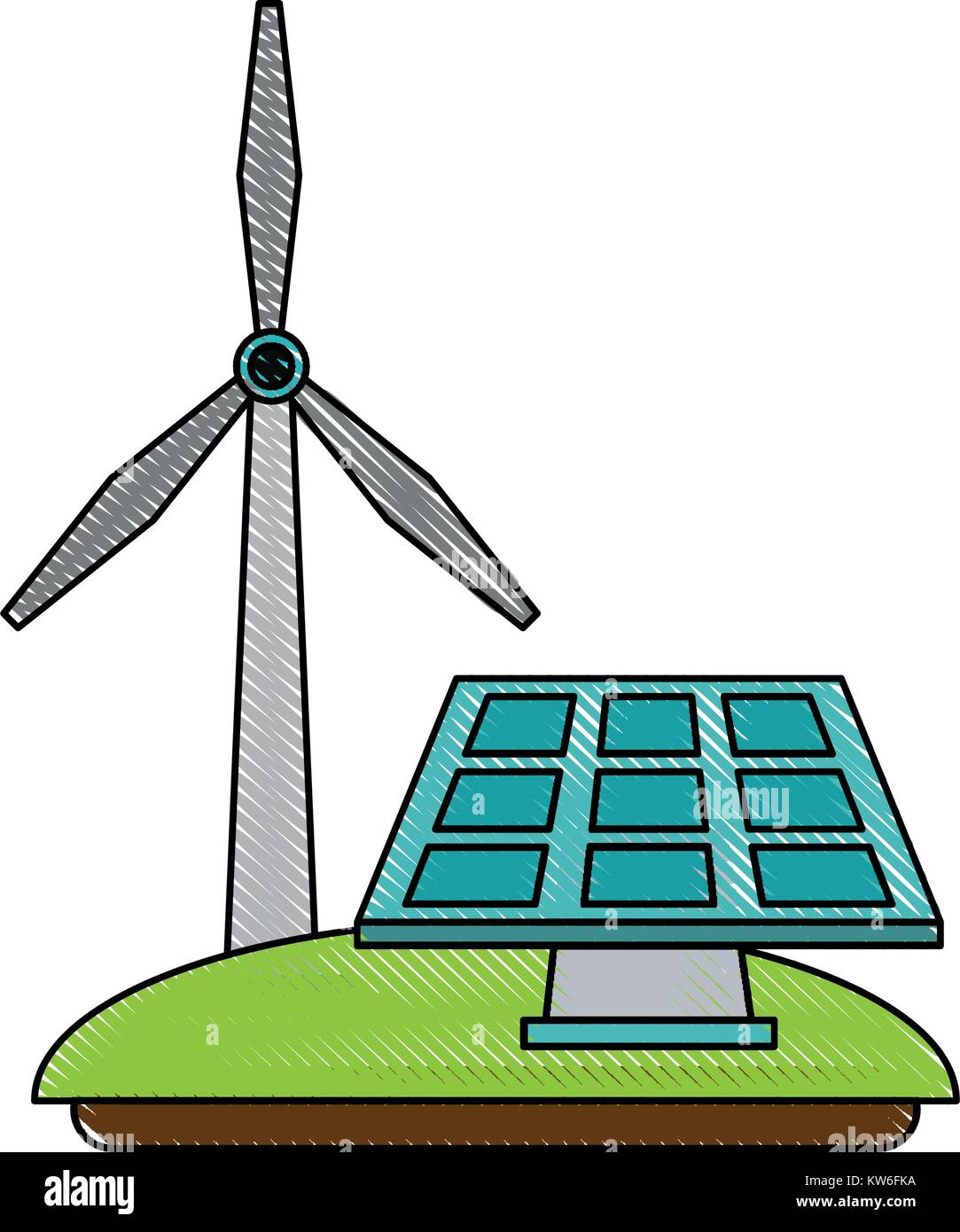 Solar panel and windmill energy Stock Vector Image & Art - Alamy