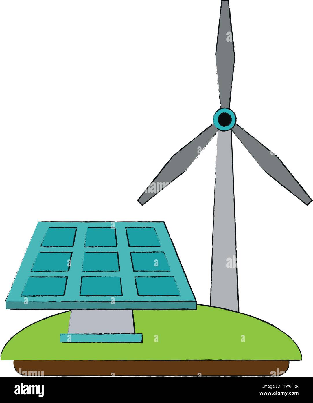 Solar panel and windmill energy Stock Vector Image & Art - Alamy