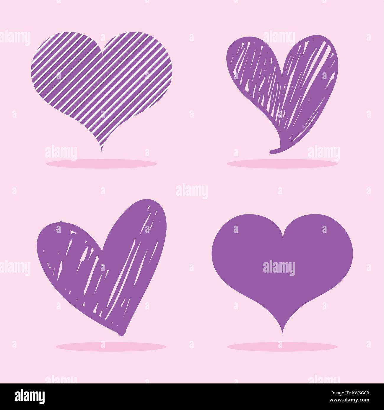 set hearts with different shapes design vector illustration Stock ...