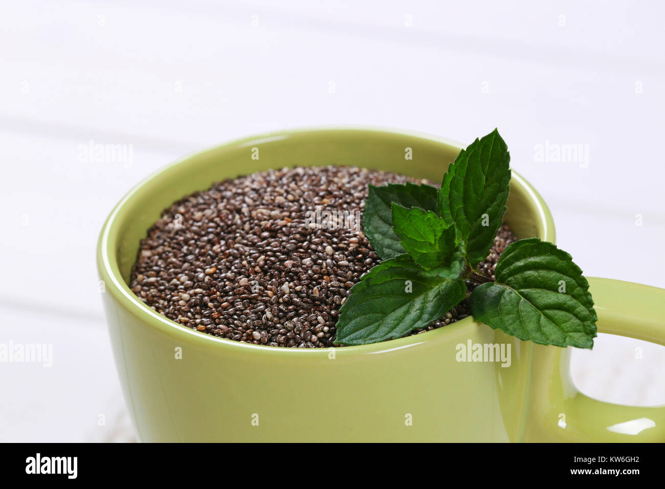 cup of chia seeds close up Stock Photo Alamy
