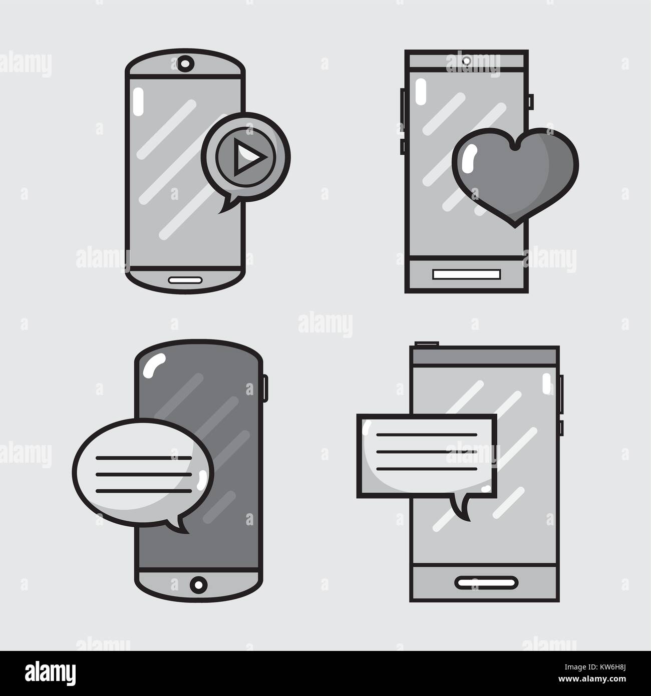 set social media network connection vector illustration Stock Vector ...