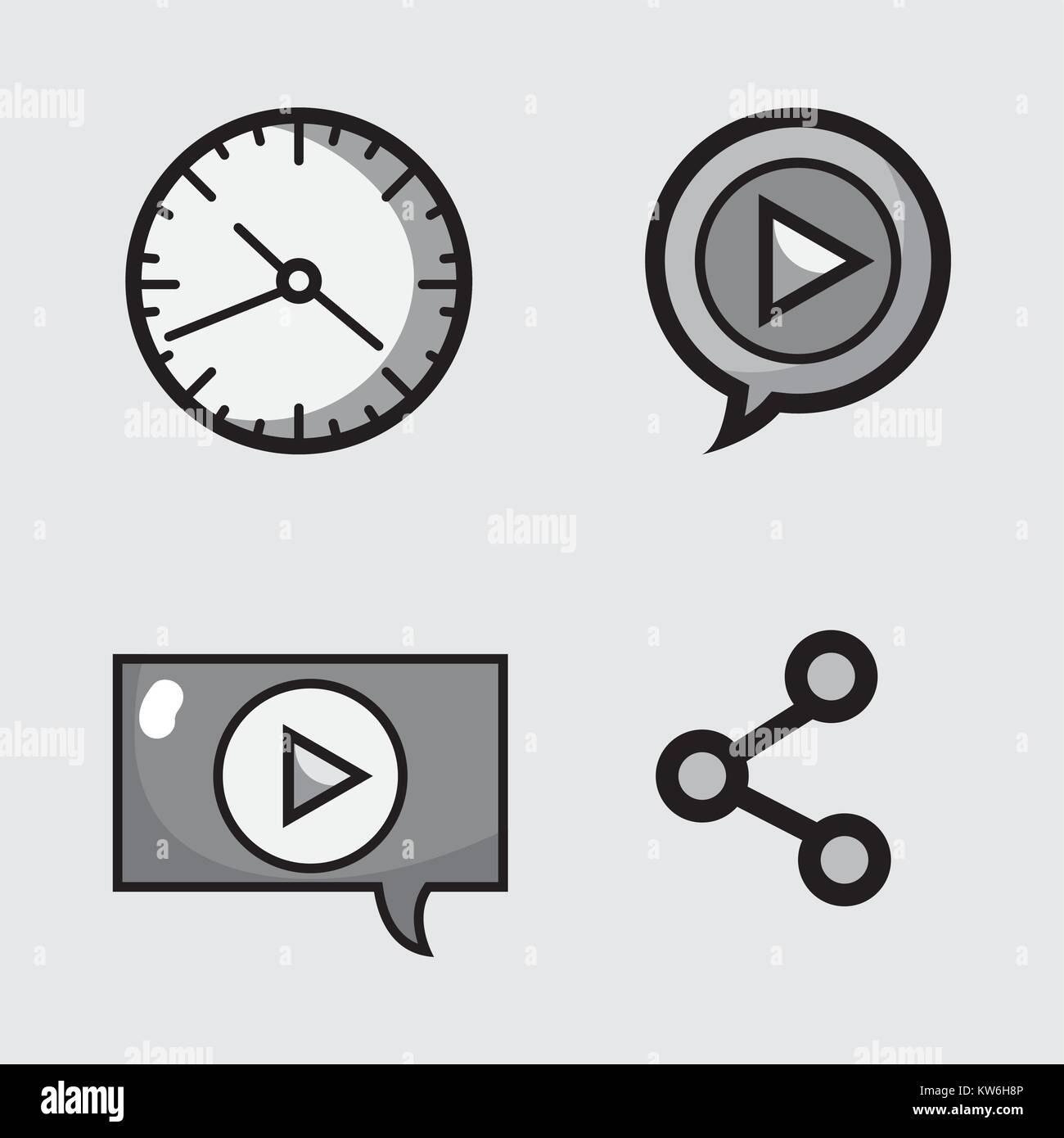 set social media network connection vector illustration Stock Vector ...
