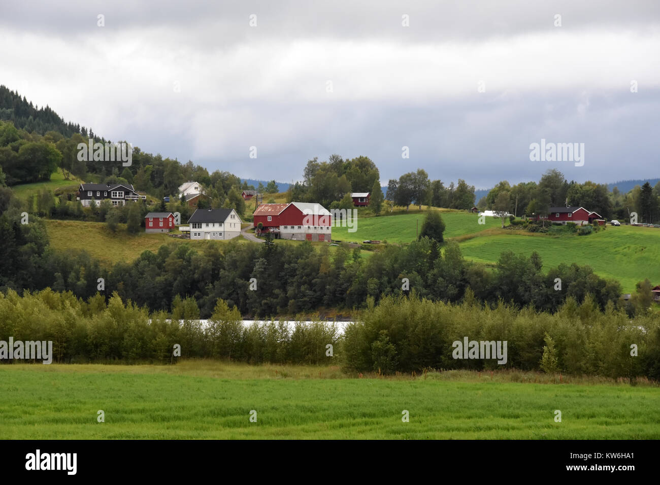 Village houses Norway Stock Photo - Alamy