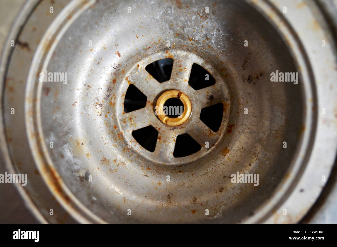 Plug hole in sink Stock Photo Alamy