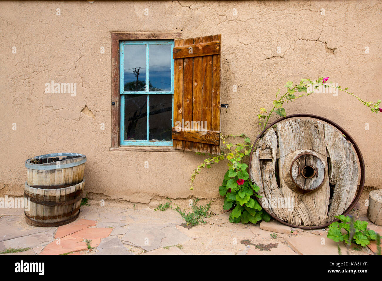 Kit Carson home and courtyard, Taos, New Mexico Stock Photo