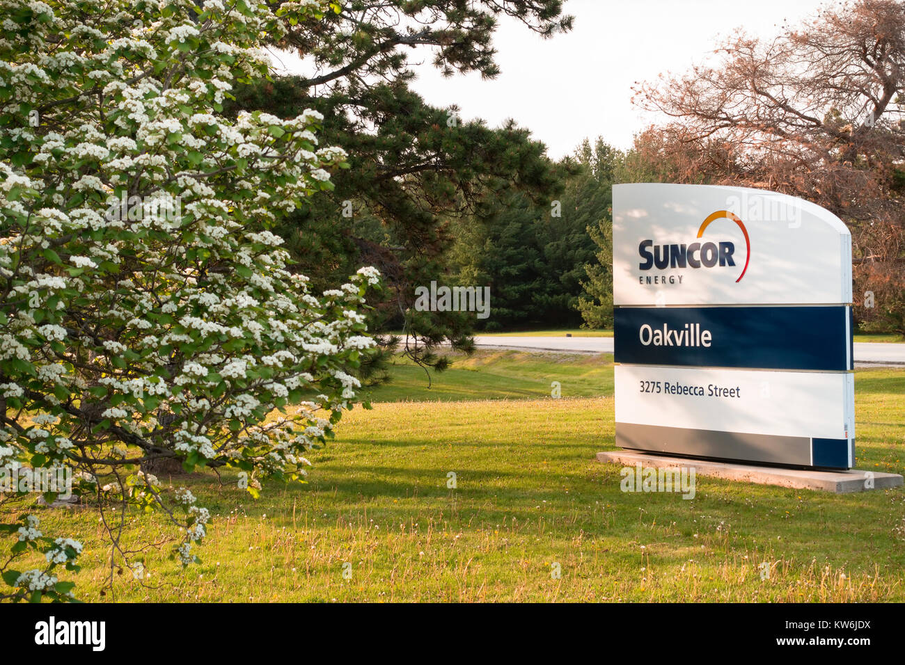 The Suncor Energy Inc. sign for the company's plant in Oakville