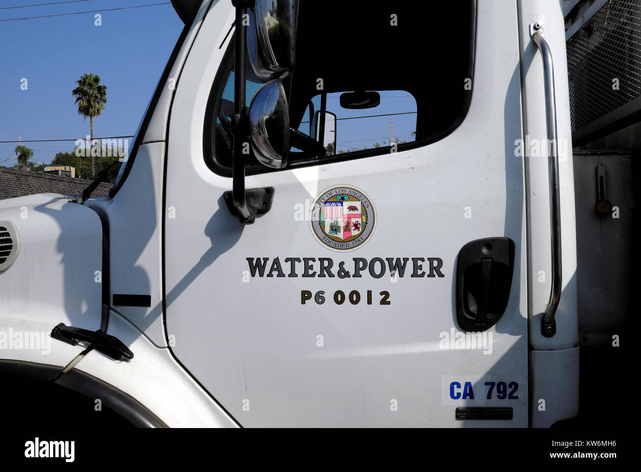 City of Los Angeles Water & Power logo on the door of a company truck