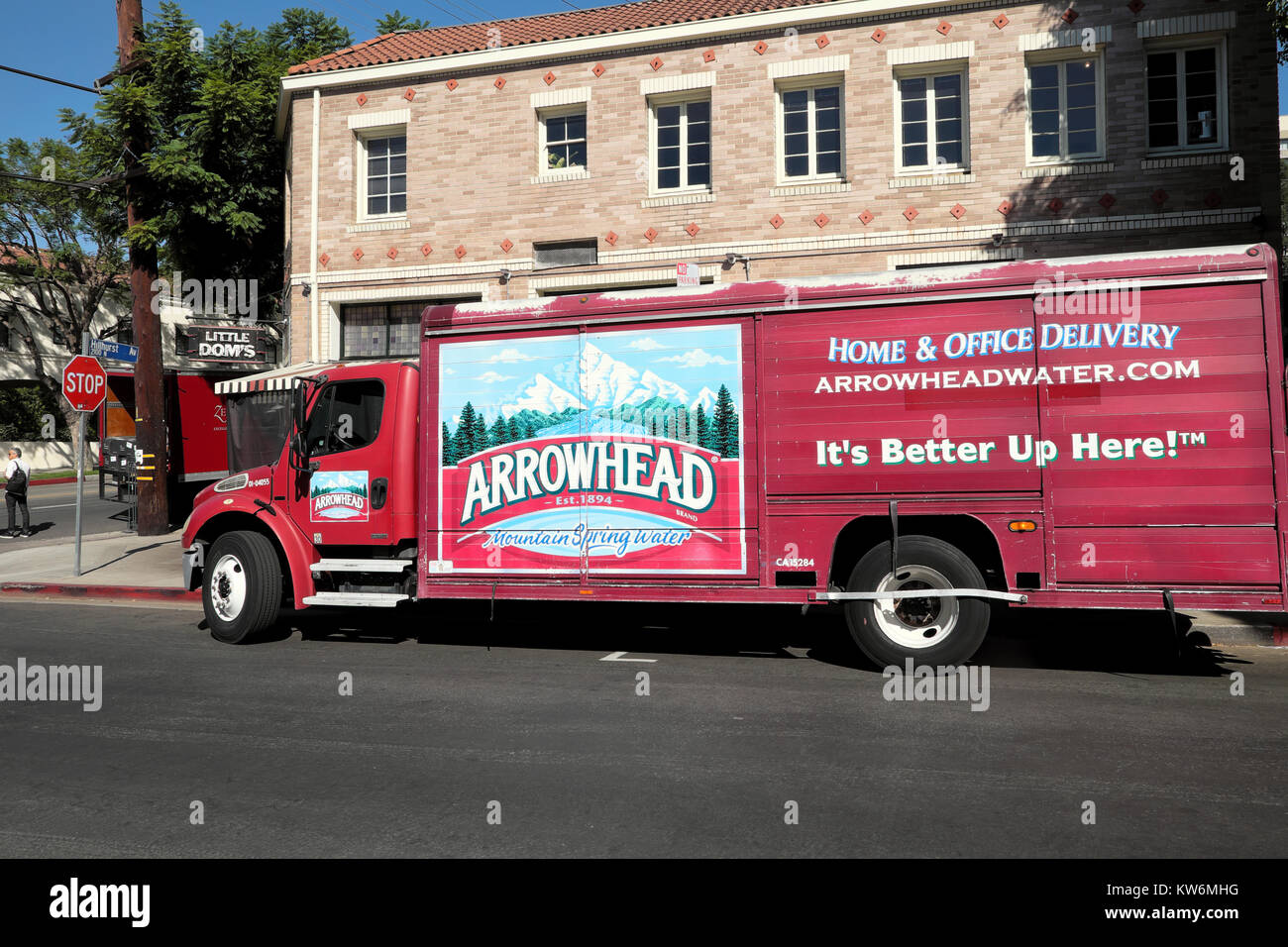 Arrowhead Water delivery truck parked outside Little Dom's Italian  restaurant Hillhurst Avenue in Los Feliz, Los Angeles California USA KATHY  DEWITT Stock Photo - Alamy