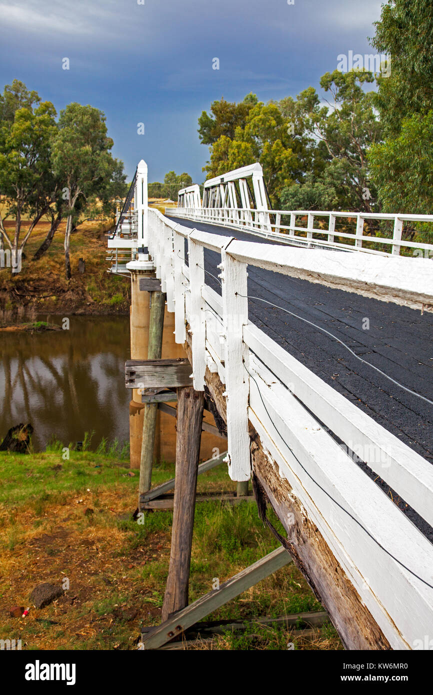 Rawsonville Bridge over the Macquarie River near Dubbo Australia Stock Photo