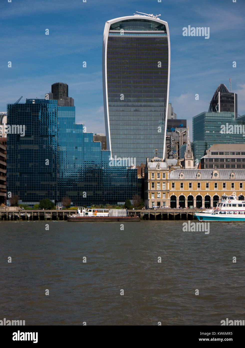 Buildings alongside River Thames Stock Photo