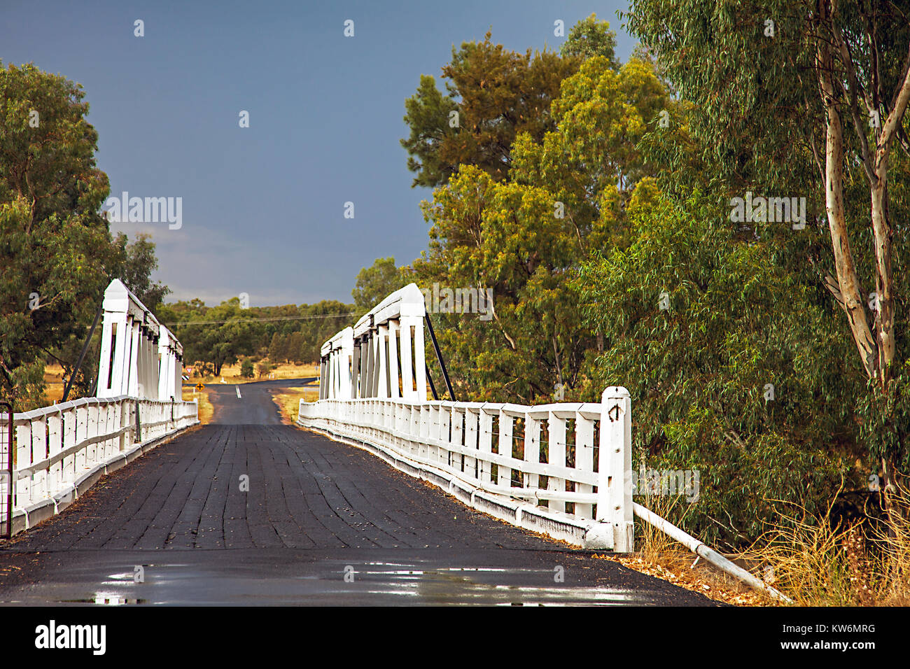 Rawsonville Bridge over the Macquarie River near Dubbo Australia Stock Photo
