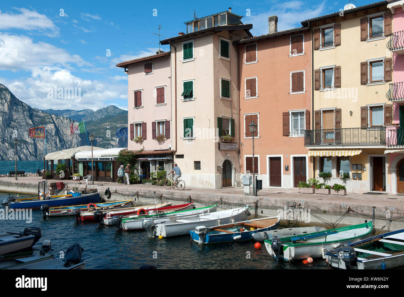 Italien, Trentino-Südtirol, Gardasee, Porto di Brenzone Stock Photo