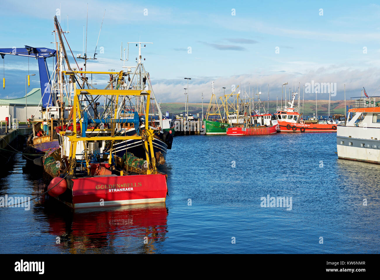 Fishing boats in the harbour, Stranraer, Dumfries and Galloway, Scotland UK Stock Photo