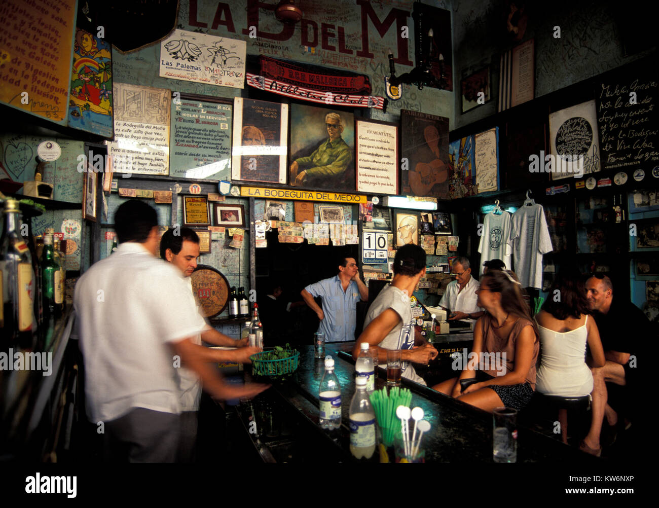 Hemingway Bar Bodeguita del Medio, Havanna, Cuba Stock Photo
