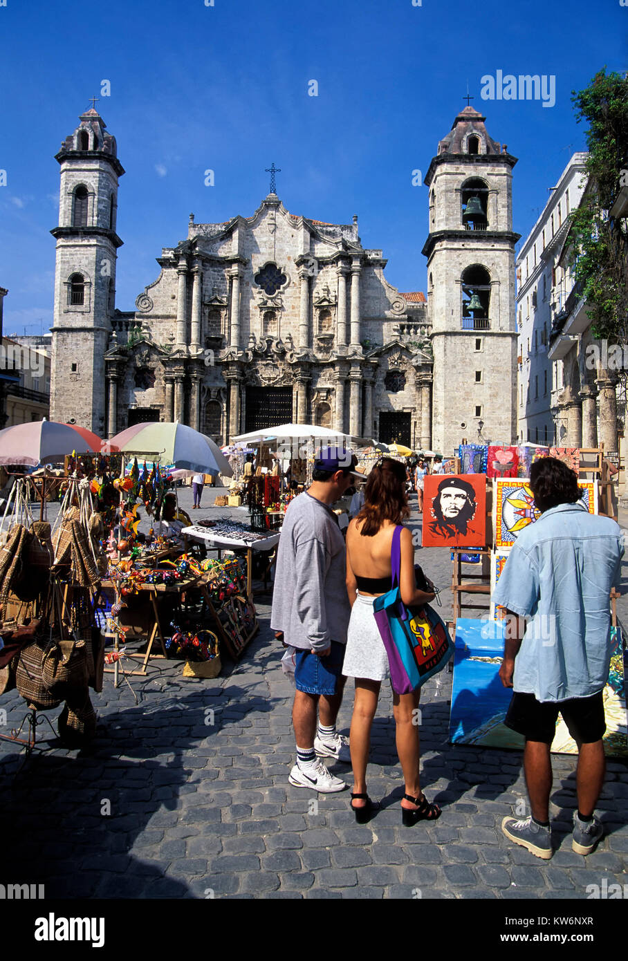 Market at  Plaza de la Cathedral, Havanna, Cuba Stock Photo