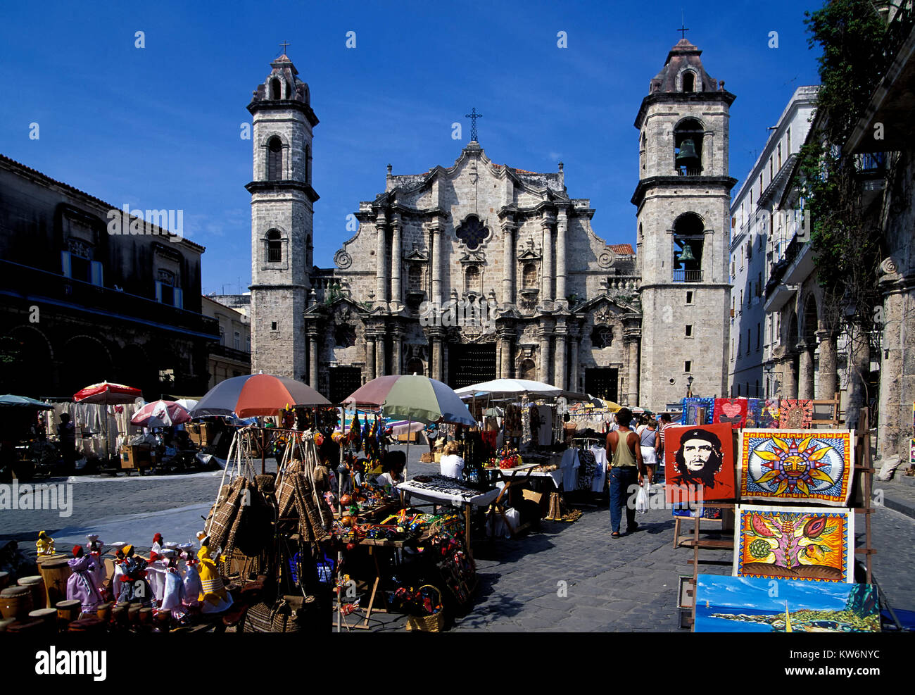 Market at Plaza de la Cathedral, Havanna, Cuba Stock Photo