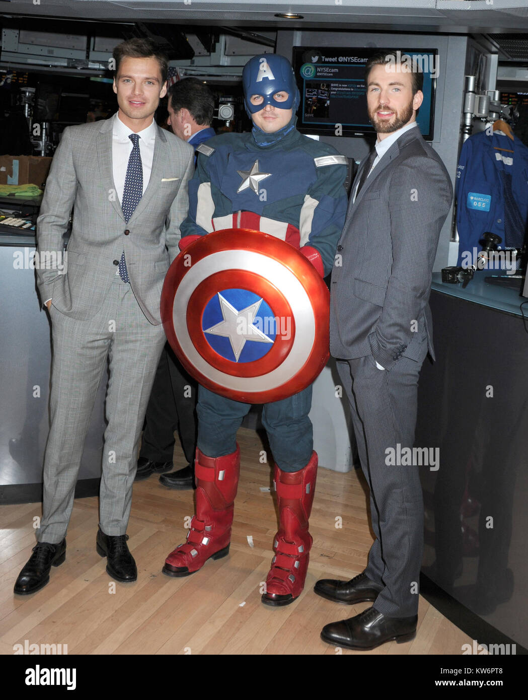 NEW YORK, NY - APRIL 01: Actors Sebastian Stan and Chris Evans, stars Stock  Photo - Alamy