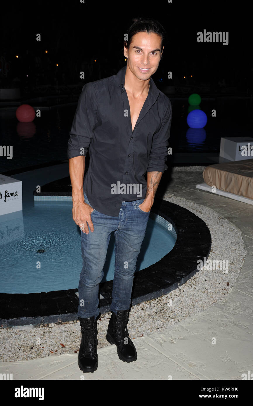 MIAMI BEACH, FL - JULY 17:  Julio Iglesias Jr attends Mercedes-Benz Fashion Week Swim 2015 - Celebrating 10 Years Opening Party at Raleigh Hotel on July 17, 2014 in Miami Beach, Florida.  People:  Julio Iglesias Jr Stock Photo