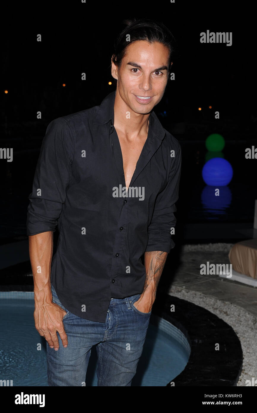 MIAMI BEACH, FL - JULY 17:  Julio Iglesias Jr attends Mercedes-Benz Fashion Week Swim 2015 - Celebrating 10 Years Opening Party at Raleigh Hotel on July 17, 2014 in Miami Beach, Florida.  People:  Julio Iglesias Jr Stock Photo
