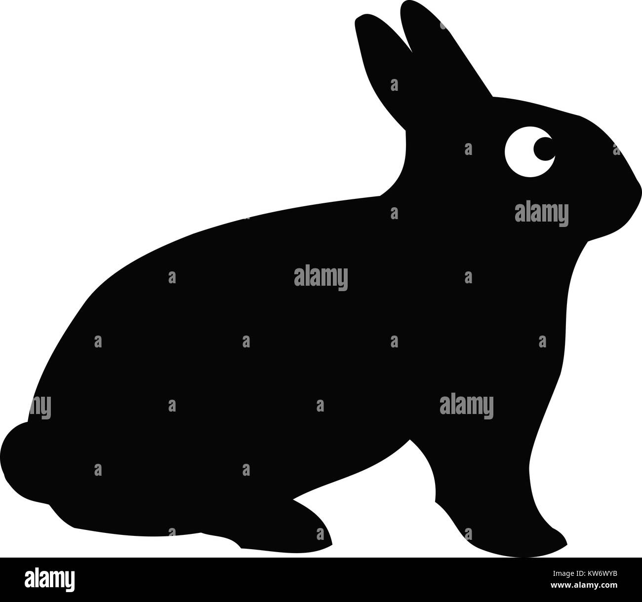 Vector Illustration Rabbit Vector illustration rabbit sitting Black and White Stock Photos ...