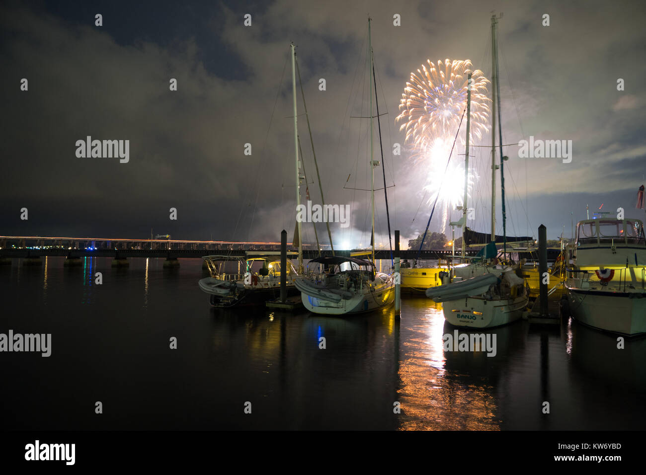 Fireworks over the New Bern Marina, North Carolina July 4th
