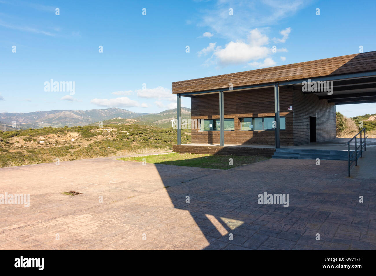 Cazalla Watchpoint near Tarifa, birdwatching, raptor watching, Andalusia, Spain. Stock Photo