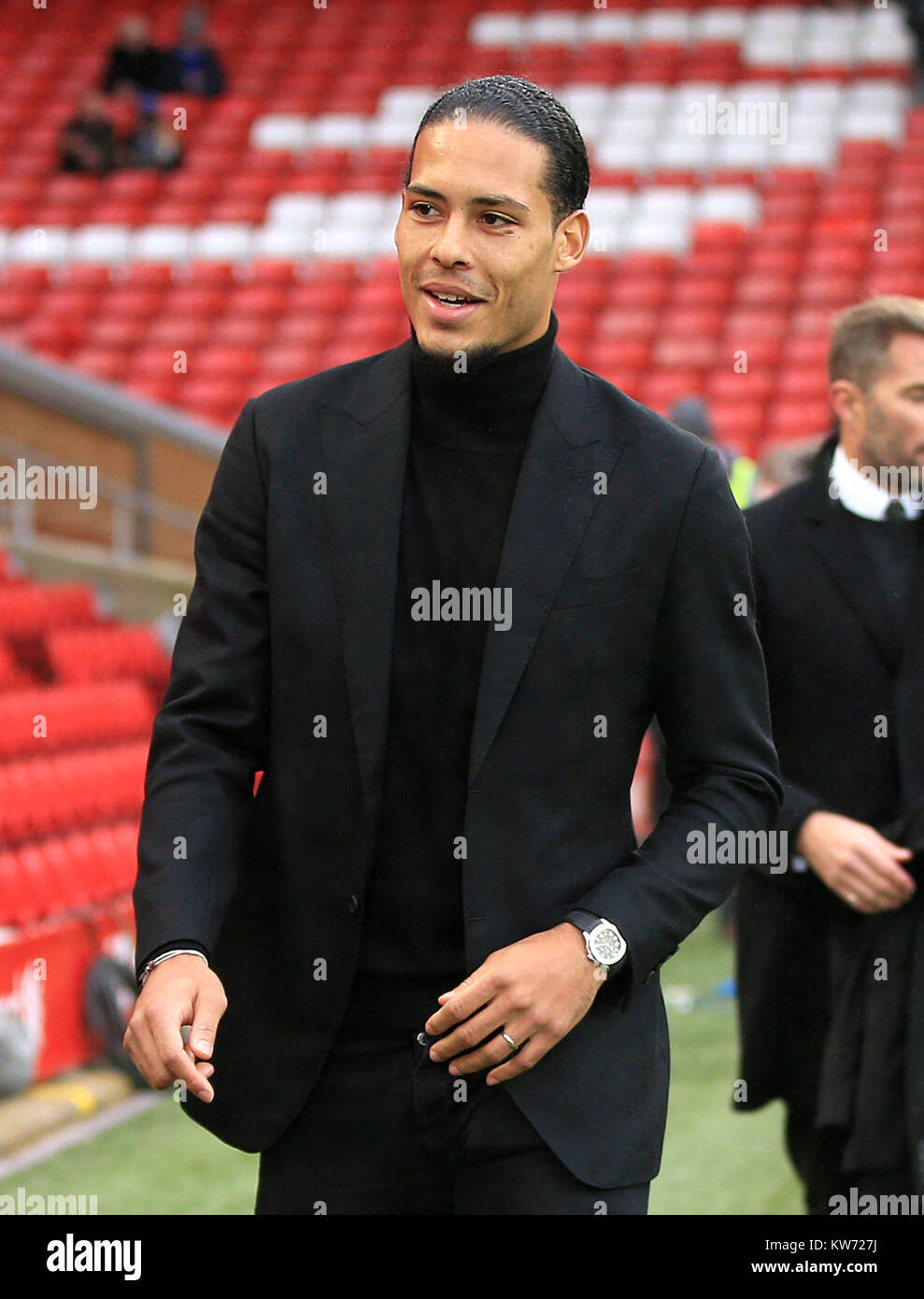 New Liverpool signing Virgil van Dijk arriving before the Premier