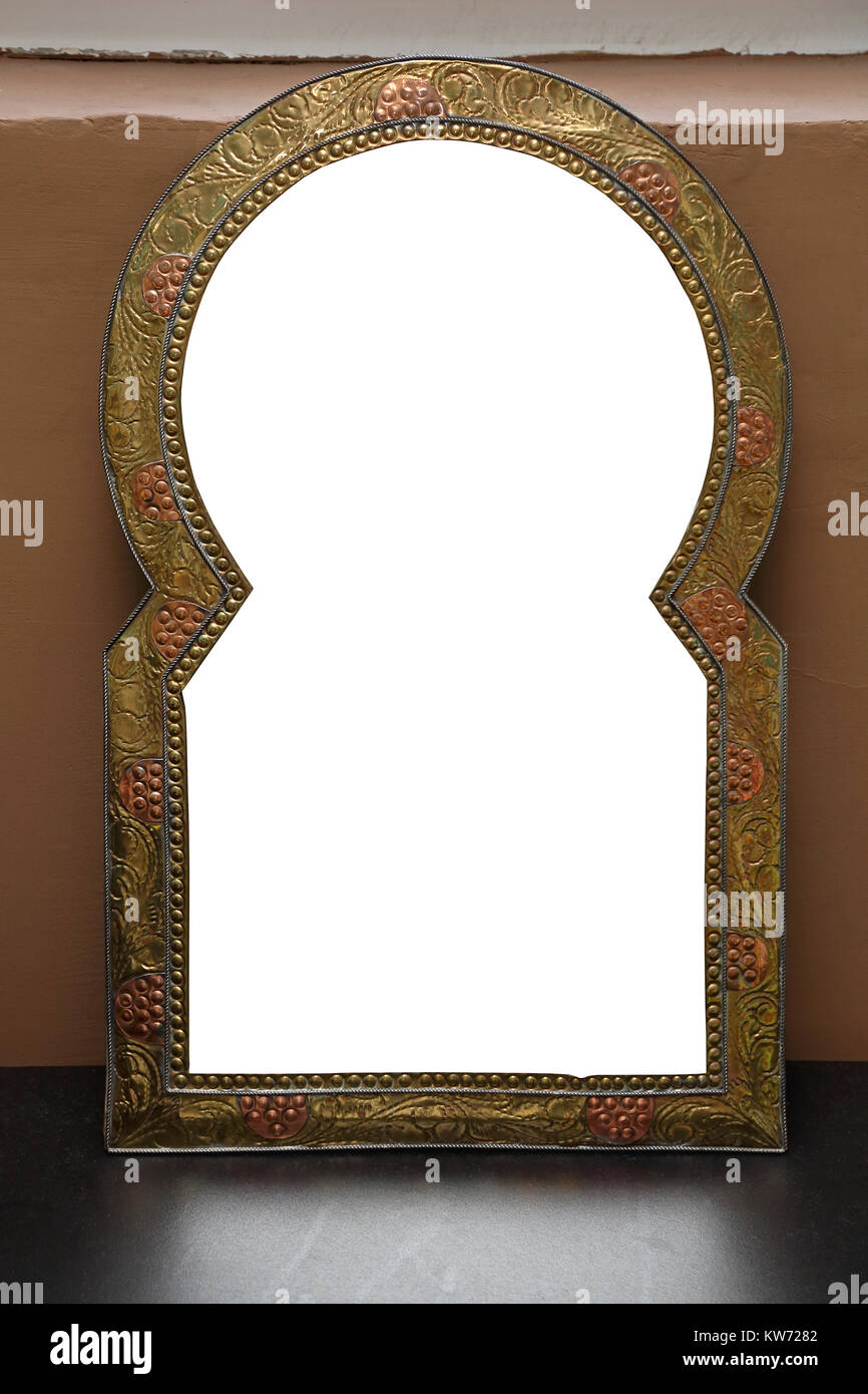 Oriental Style Mirror With Metal Frame Stock Photo Alamy
