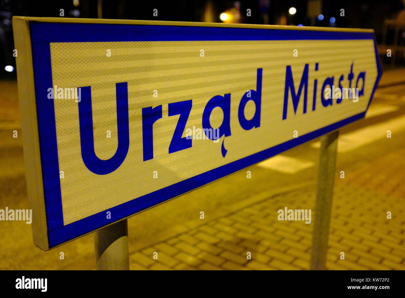 Sign post in Lubliniec Poland Europe Stock Photo