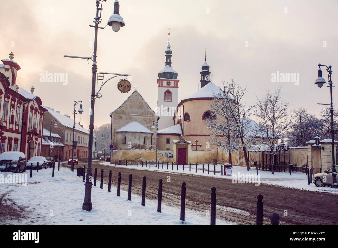 Brandys nad Labem - Stara Boleslav - Saint Wenceslas basilica and St Kliment church (national cultural landmarks), Czech republic, January 2013 Stock Photo