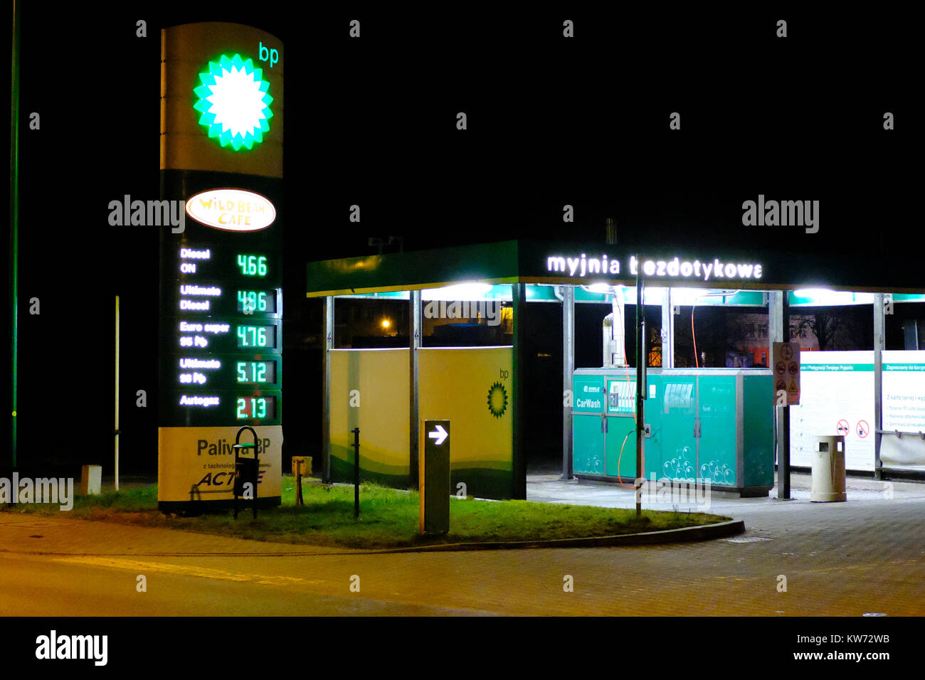 BP Petrol Station in Lubliniec Poland Europe Stock Photo