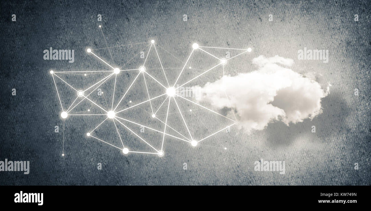 Background image with cloud computing connection concept on concrete ...