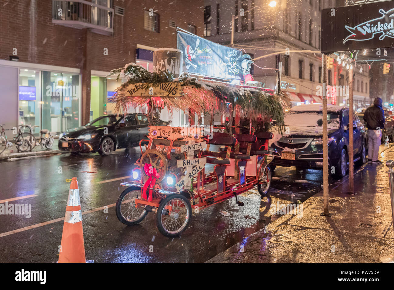 wildly decorated electric buggy in downtown manhattan Stock Photo