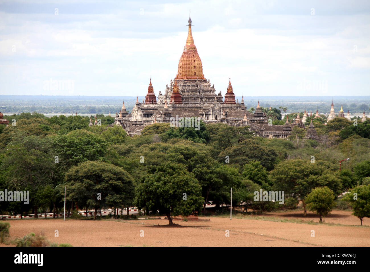 View from Mingala zedi on the Ananda temple in Bagan, Myanmar Stock Photo