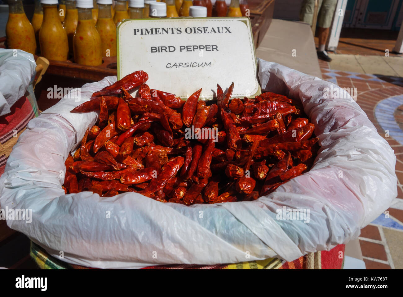 Spice Basket at a carribean Spice Market Stock Photo Alamy