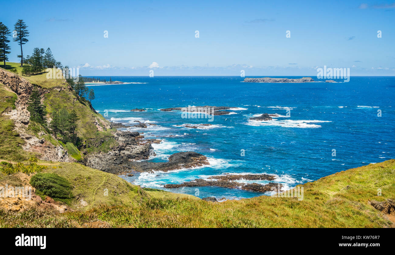 Norfolk Island, Australian external territory, cliffs and coastline at Point Ross Stock Photo