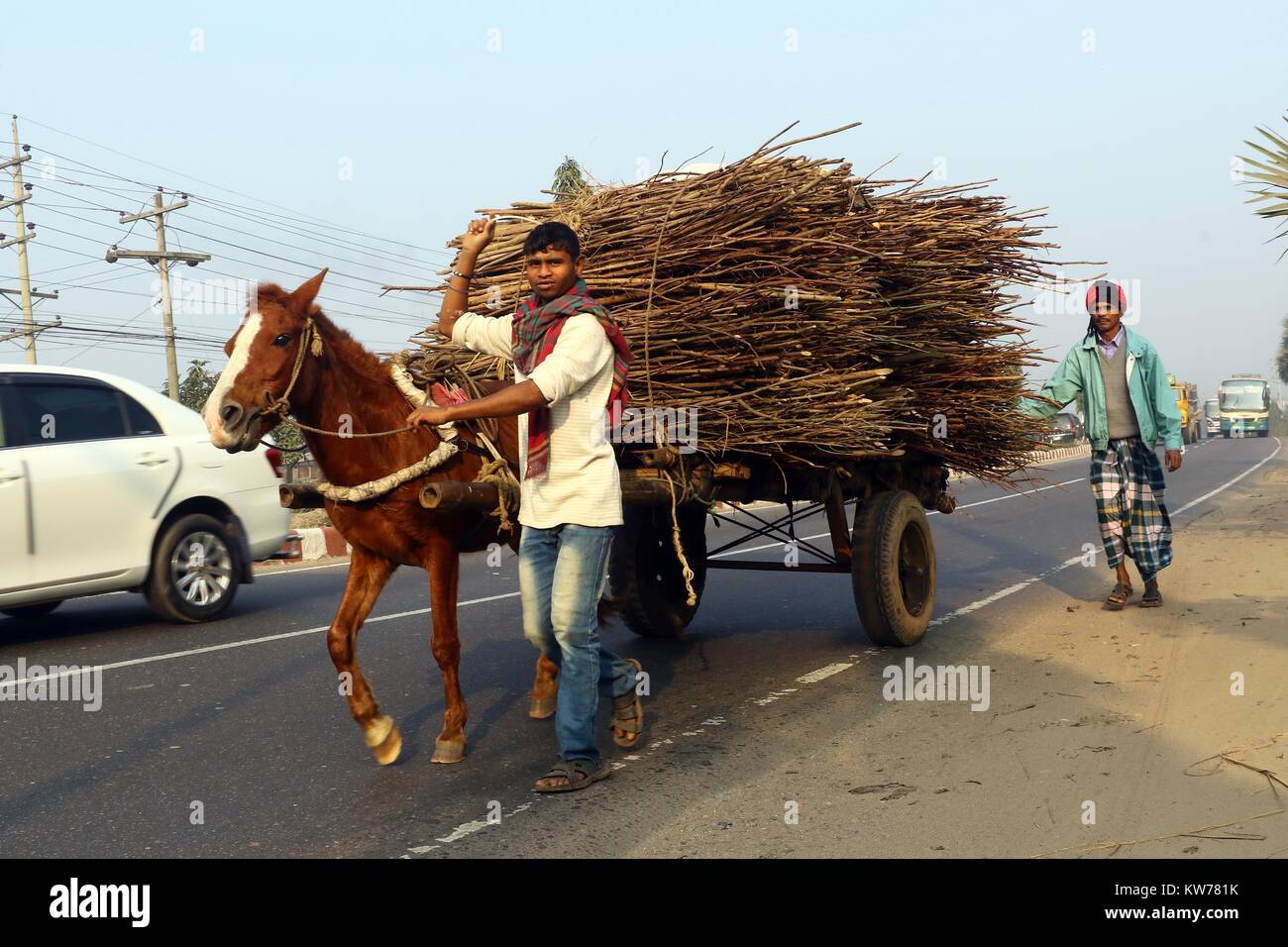 Horse transport in dhaka. Stock Photo