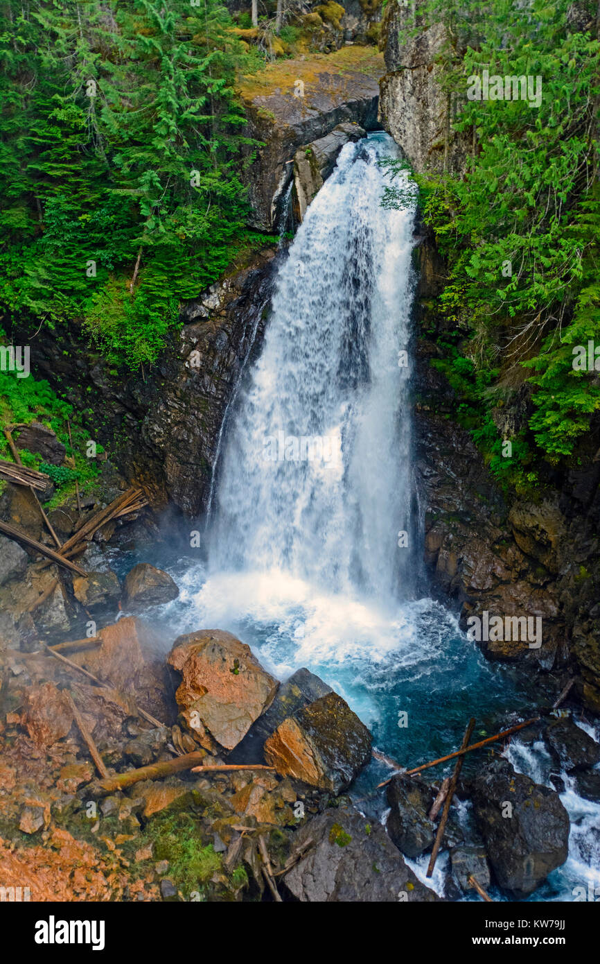 Lady Falls in Strathcona Provincial Park in Canada Stock Photo