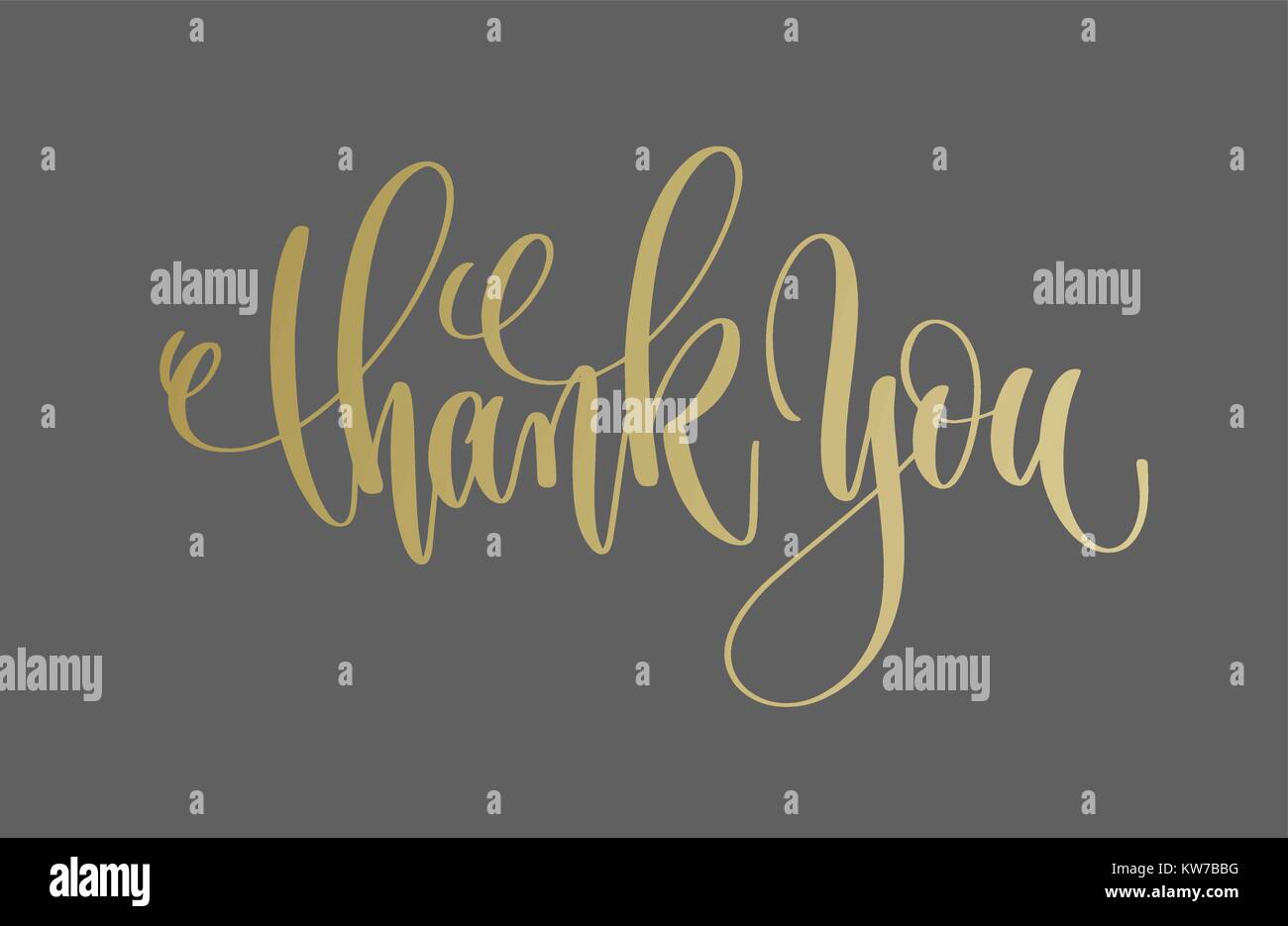 thank you - golden hand lettering inscription text to valentine Stock ...
