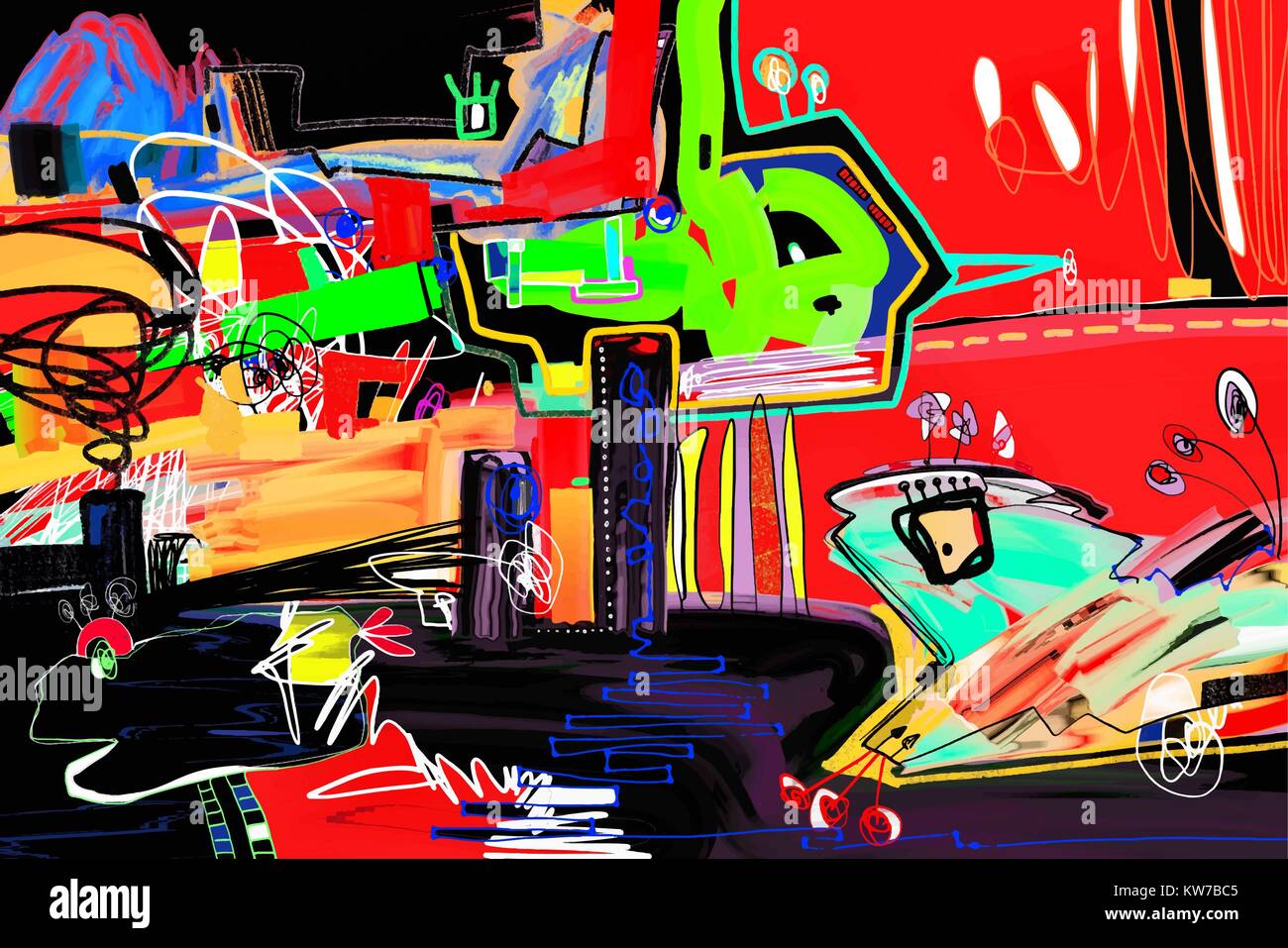 Abstract Digital Painting Perfect To Interior Design Or