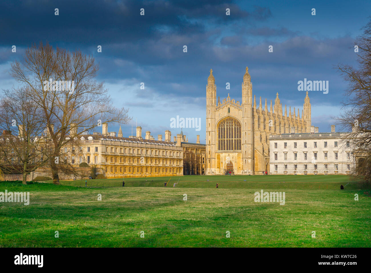 King's College Cambridge, view from the Backs (water meadow) towards